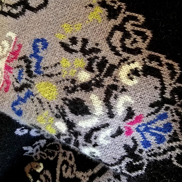 Lovely IVKO Black Floral Fitted Peplum Cardigan Size 10 EUR 40 Cotton - Picture 5 of 5